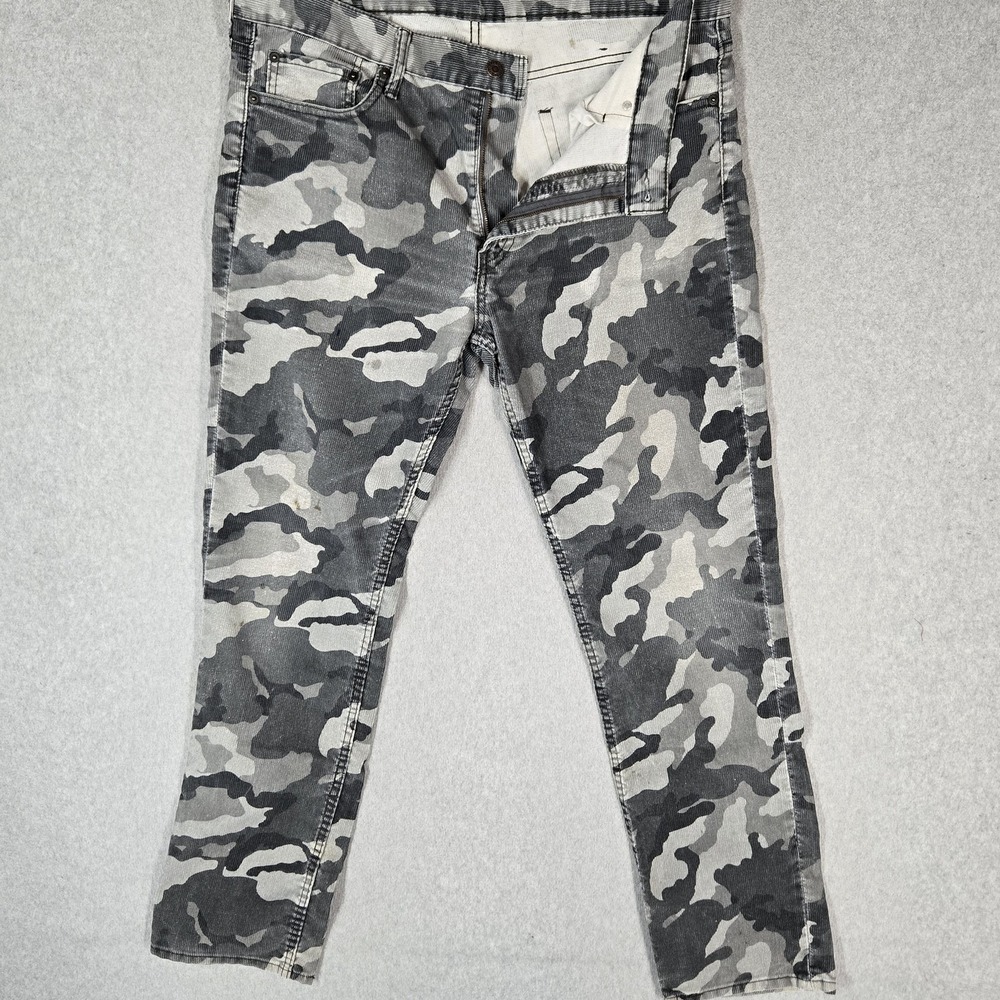 Levi's 511 Men Jeans 38X32 Gray Denim Camouflage Slim Fit READ